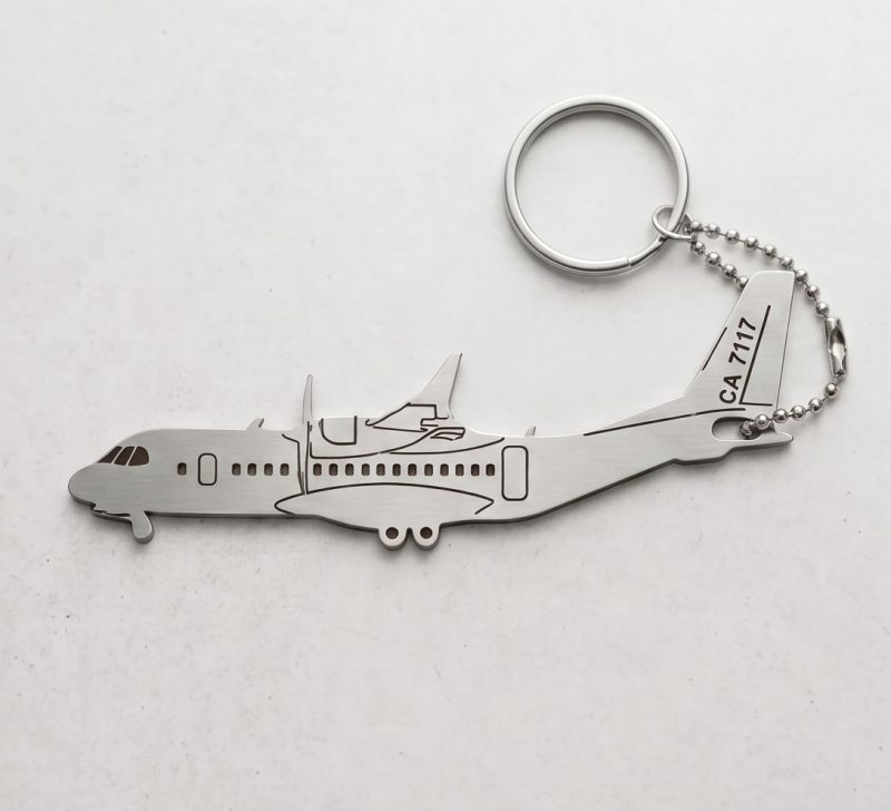 Personalized Stainless Steel Airplane Engraved Keychain – Custom Aviation Gift